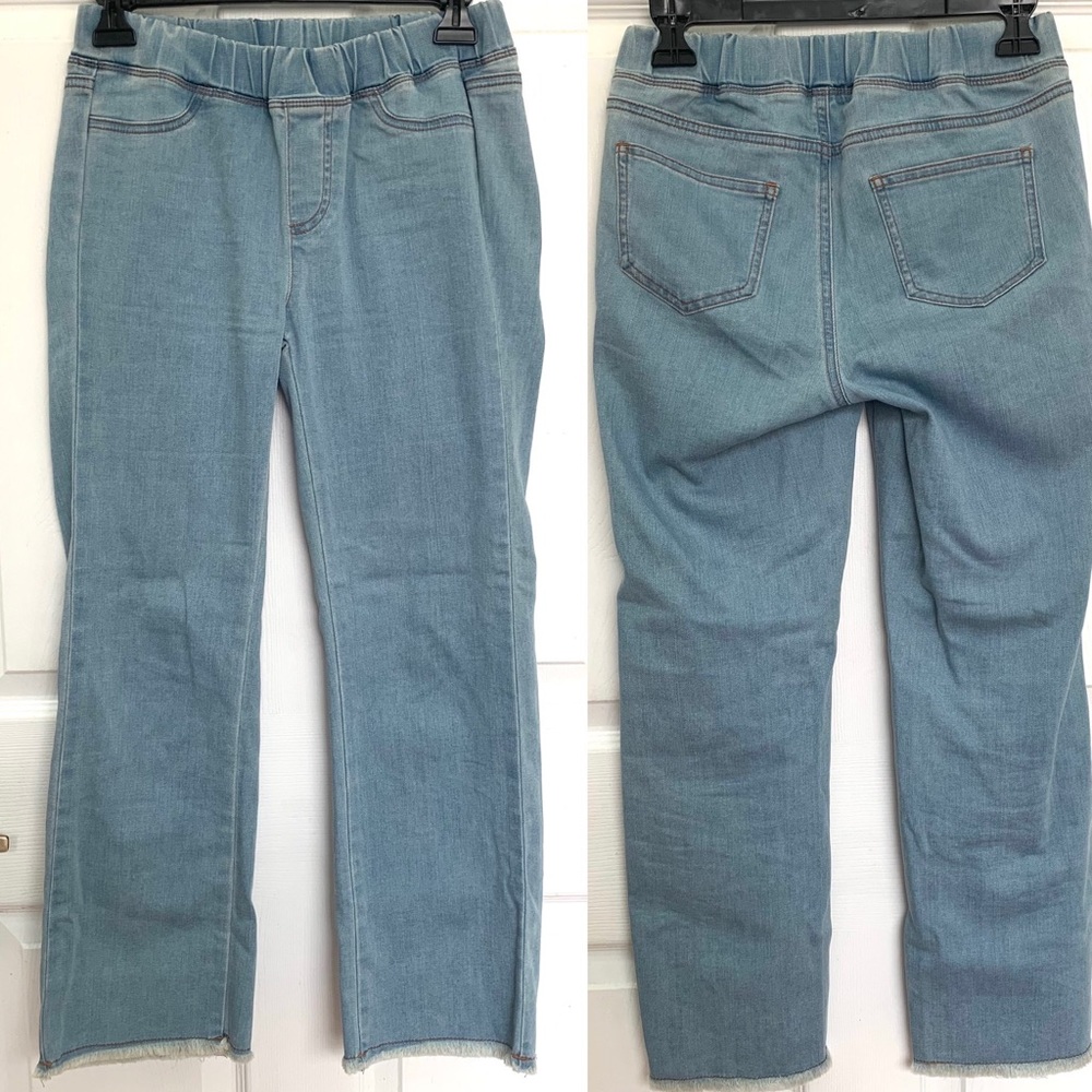 Eileen Fisher Lightweight Cotton Pants Loose Fit Frayed Hem Womens Petite PP